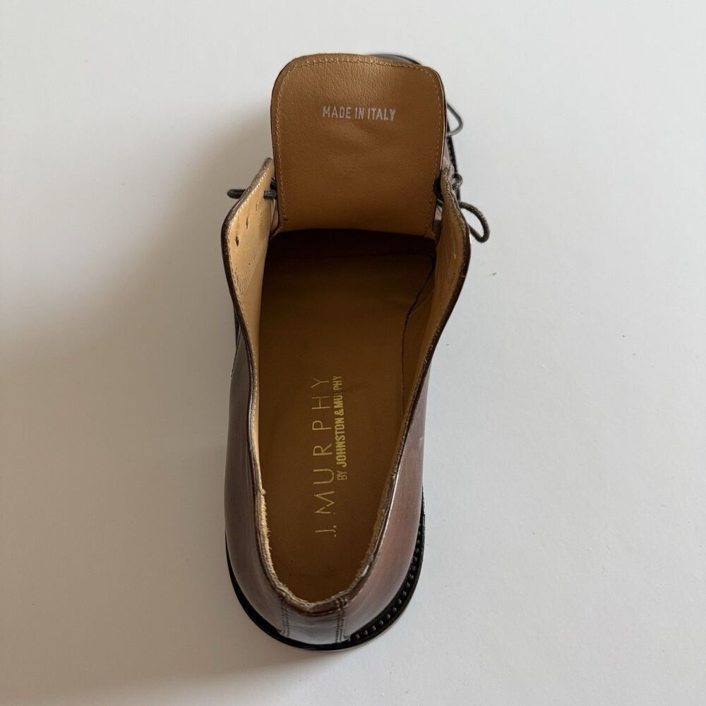 J.Murphy Johnston & Murphy Novick Brown Cap Toe Leather Dress Shoes Mens Size 9M - Picture 13 of 16